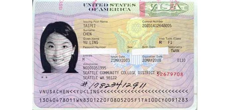 sample us f1 visa