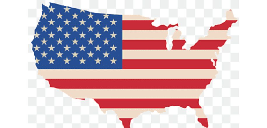 US map with flag