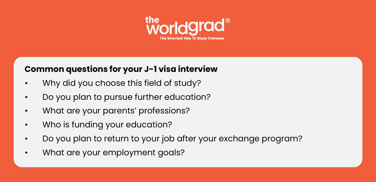 Common questions for J-1 visa interview