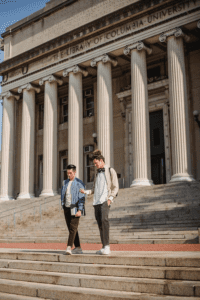 Students outside a US university